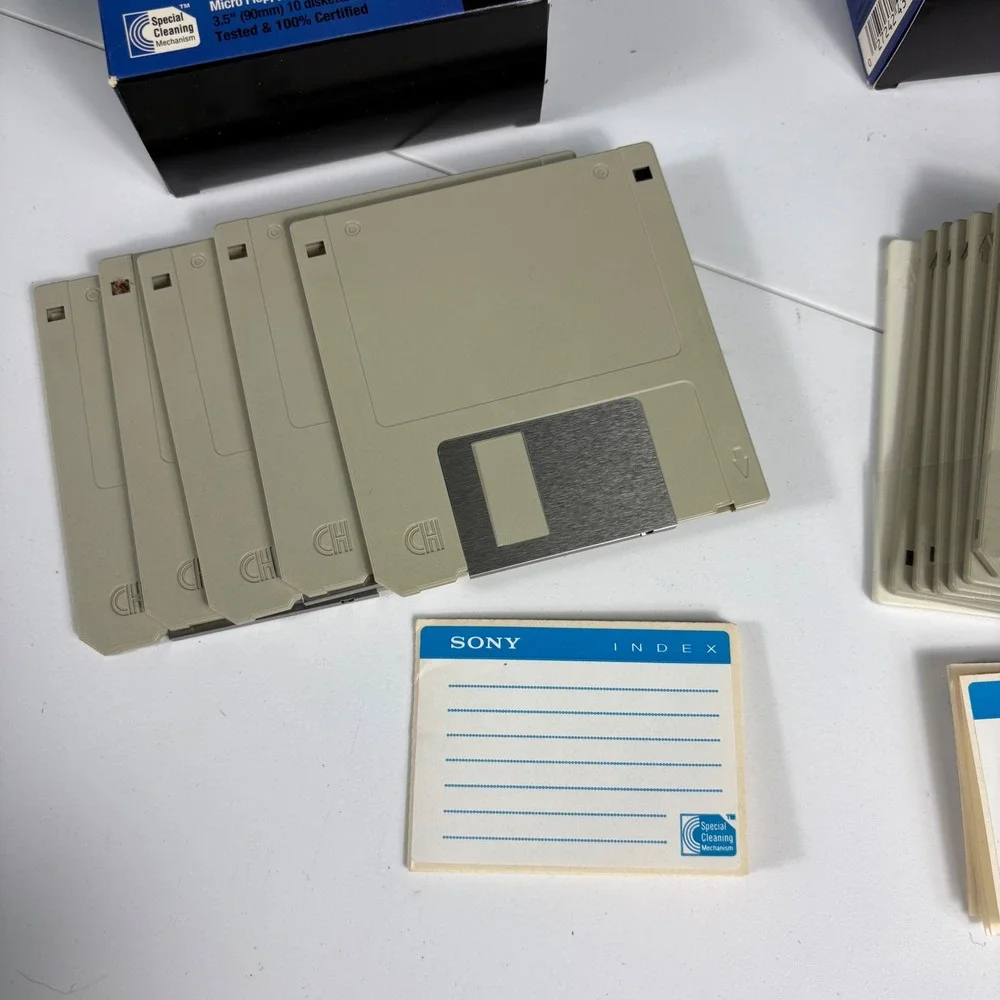 Vintage Sony 3.5 Floppy Disks Lot‎ IBM Formatted DS HD New Old Stock